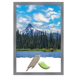 22 in. x 28 in. Edwin Clay Grey Wood Picture Frame Opening Size