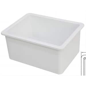 White Undermount/Drop-in Fireclay Square 18 in. L x 9 in. D Single Bowl Kitchen Sink with Bottom Grid and Strainer