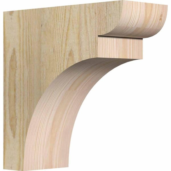 Ekena Millwork 4 in. x 10 in. x 10 in. Douglas Fir Yorktown Rough Sawn Corbel