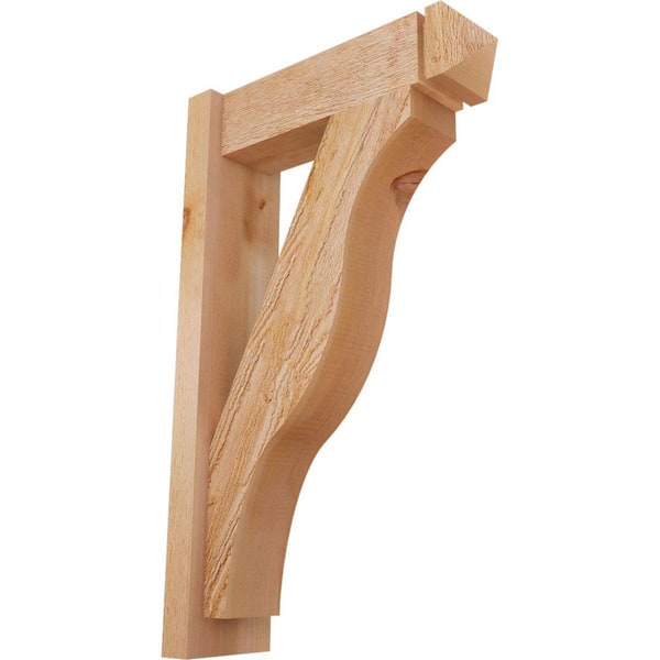 Ekena Millwork 6 in. x 32 in. x 20 in. Western Red Cedar Fuston Arts and Crafts Rough Sawn Outlooker