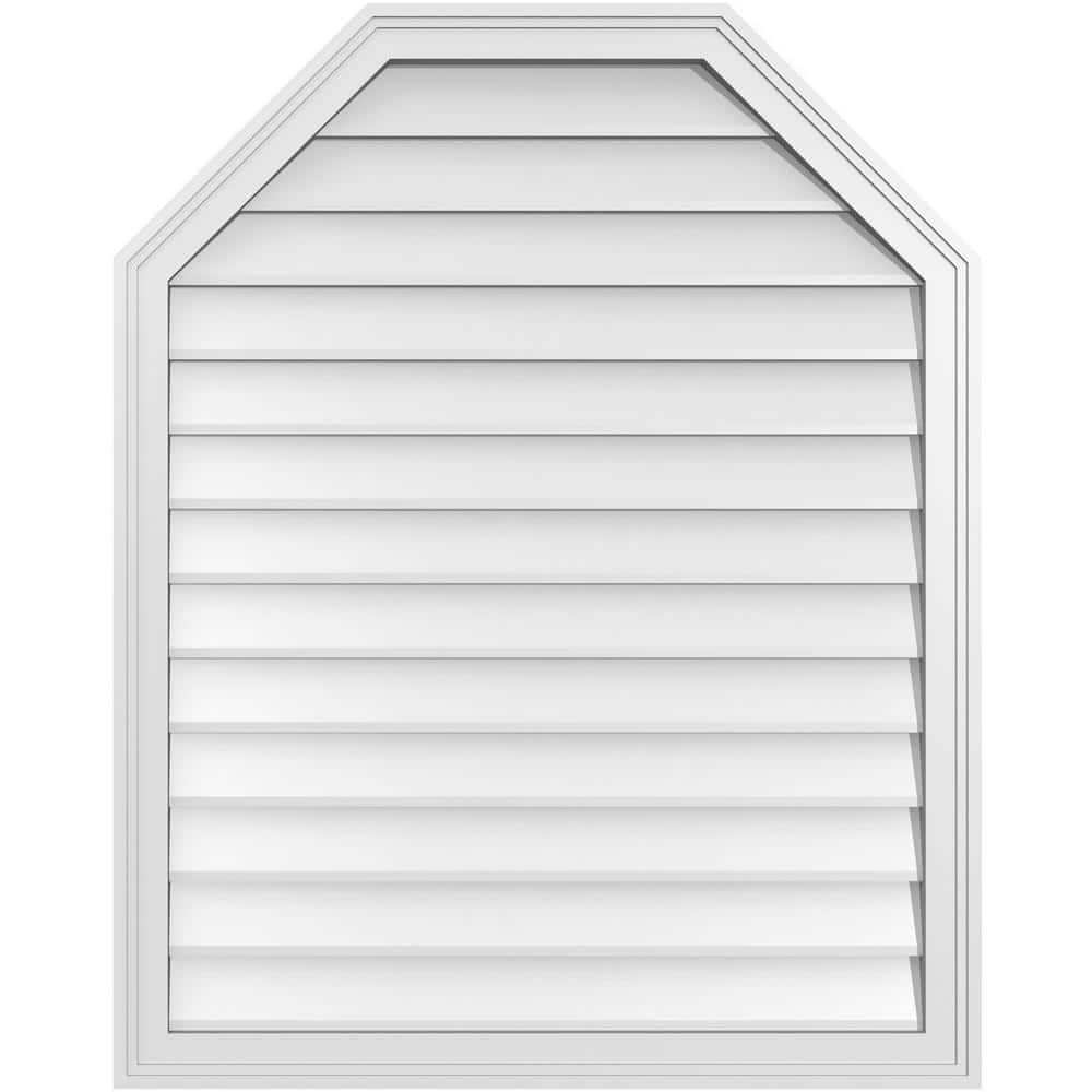32 in. x 40 in. Octagonal Top Surface Mount PVC Gable Vent: Decorative with Brickmould Frame price history on PriceWatchPro