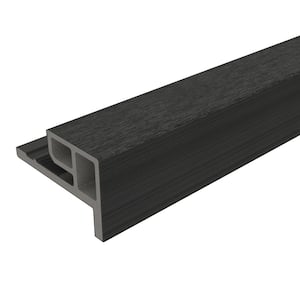 European Siding System 3.5 in. x 2.1 in. x 8 ft. Hawaiian Charcoal Composite Siding End Trim for Belgian Board