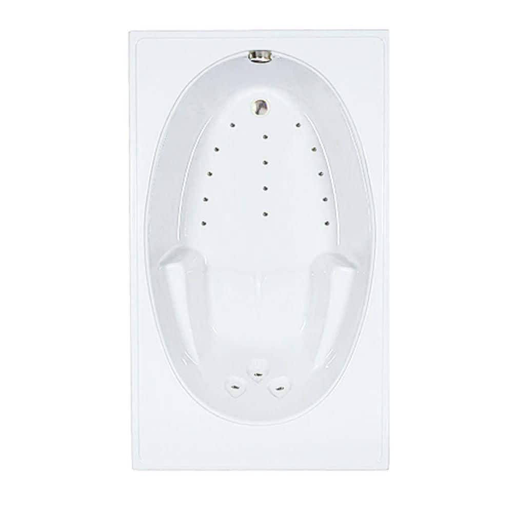 60 in. x 42 in. Acrylic Rectangular Alcove Air Bathtub with Reversible Drain in Biscuit price history on PriceWatchPro