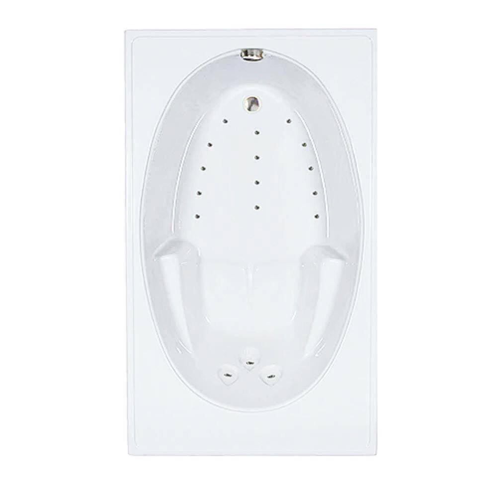 72 in. x 42 in. Acrylic Rectangular Alcove Air Bathtub with Reversible Drain in Biscuit price history on PriceWatchPro