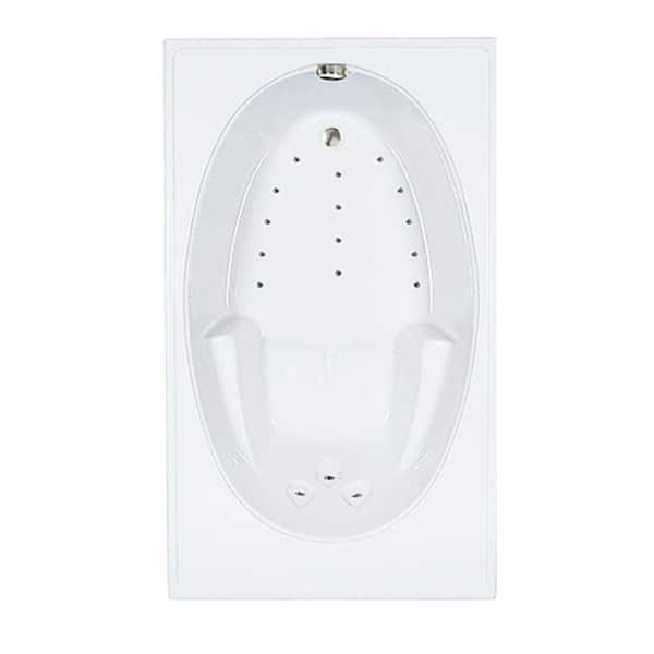 Comfortflo 72 in. x 42 in. Acrylic Rectangular Drop-in Air Bathtub with Reversible Drain in Biscuit