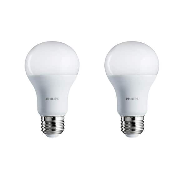 Philips 75-Watt Equivalent A19 Non-Dimmable Energy Saving LED Light Bulb Soft White (2700K) (2-Pack)