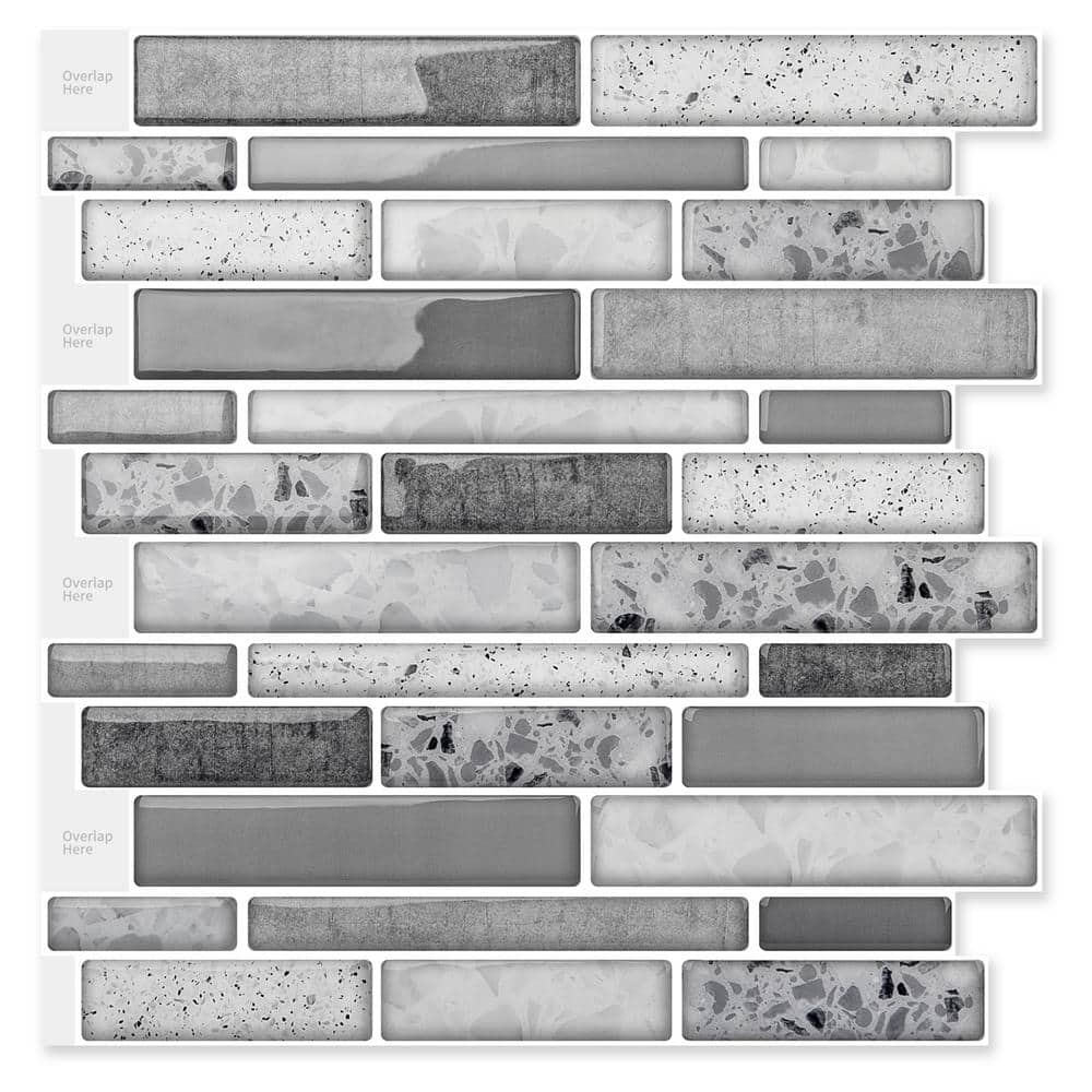 Art3d 12 in. x 12 in. Vinyl Multi-color Self-Adhesive Decorative Wall Tile  Backsplash for Kitchen (10-Pack) A17031P10 - The Home Depot