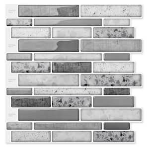 Gray 12 in. x 12 in. Vinyl Peel and Stick Tile Backsplash Tile Mosaic for Kitchen Wall Decoration (10 sq.ft./pack)