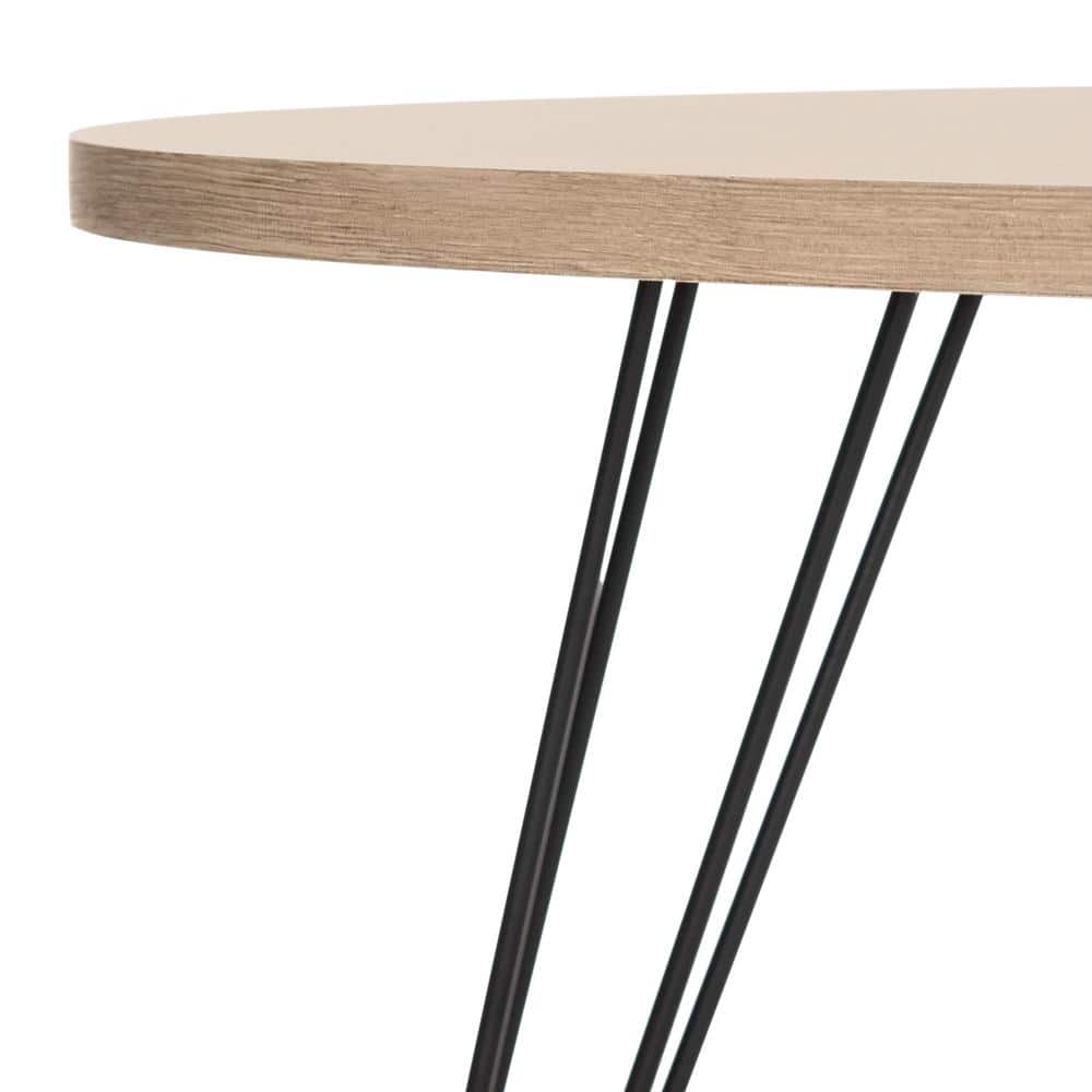 Transitional Triangular Light Beige Wood Coffee Table - 38"