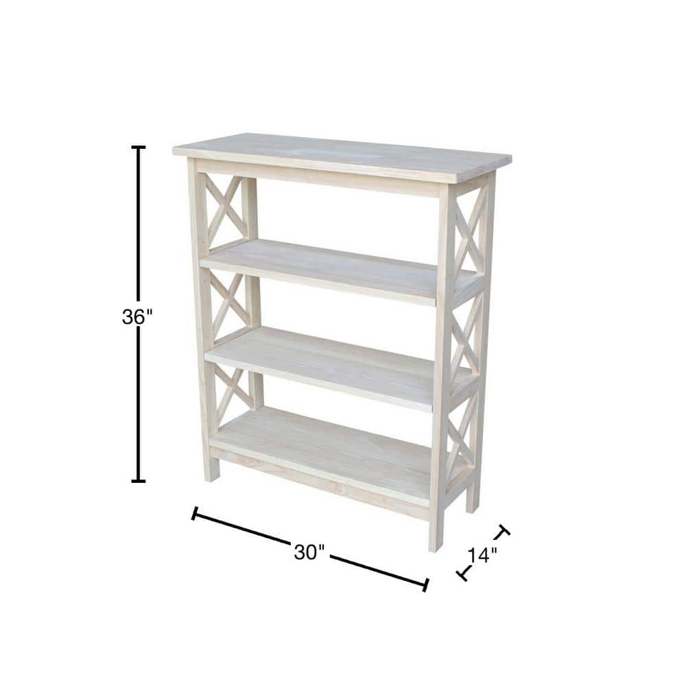 Adjustable Brown Wood 3-Shelf X-Sided Bookcase