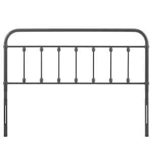 Sage Gray King Metal Headboard