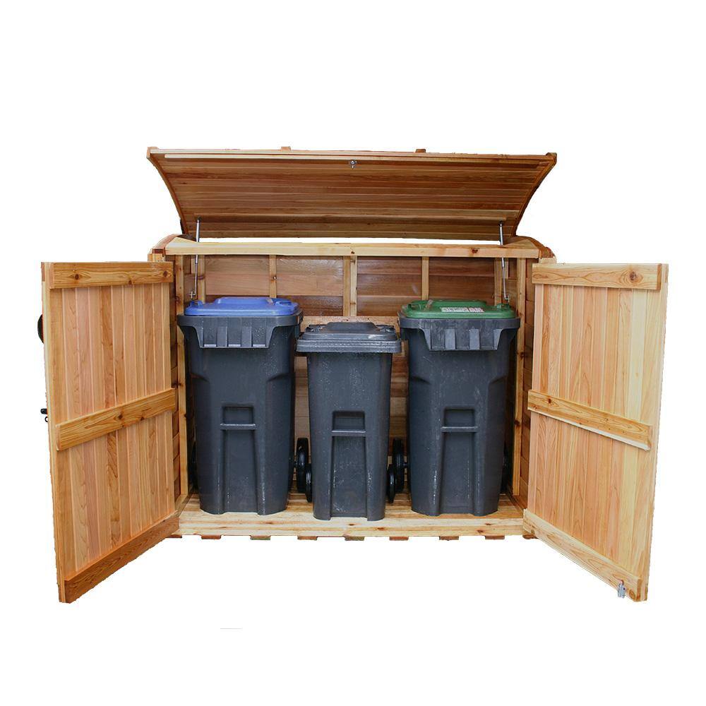 6 ft. Cedar Wood Outdoor Waste Management Storage Shed