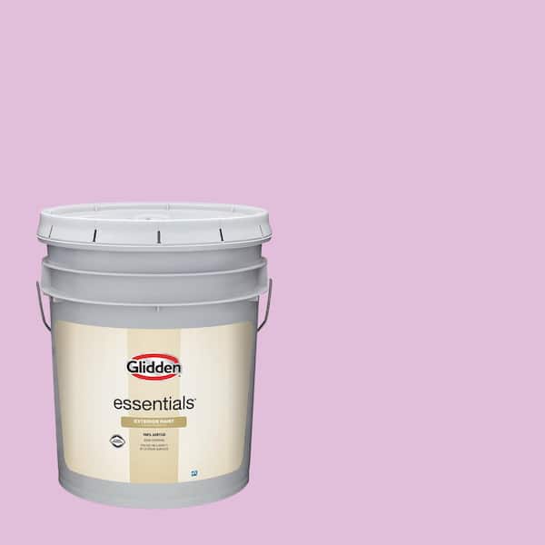 Glidden Essentials 5 gal. PPG1251-4 Pink Peony Semi-Gloss Exterior Paint