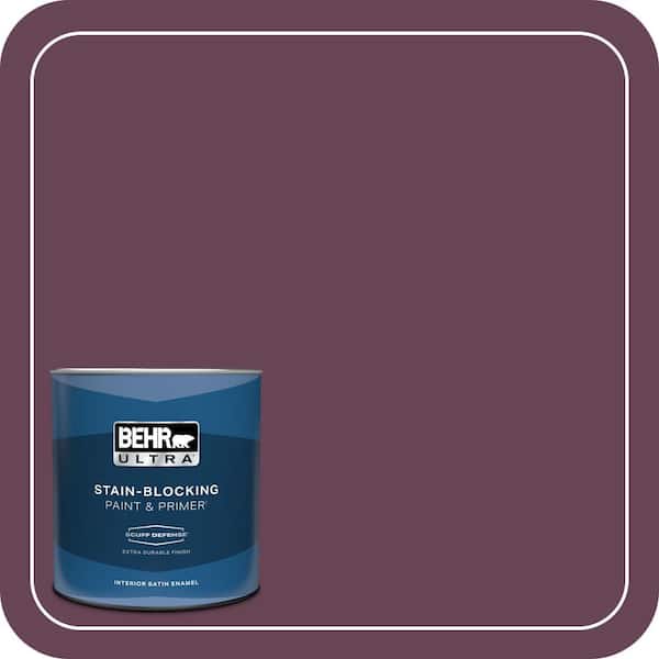 BEHR ULTRA 1 qt. #ICC-111 Plum Harvest Extra Durable Satin Enamel Interior Paint & Primer