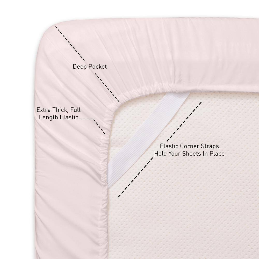 Pale Pink King Size Egyptian Cotton Microfiber Sheet Set