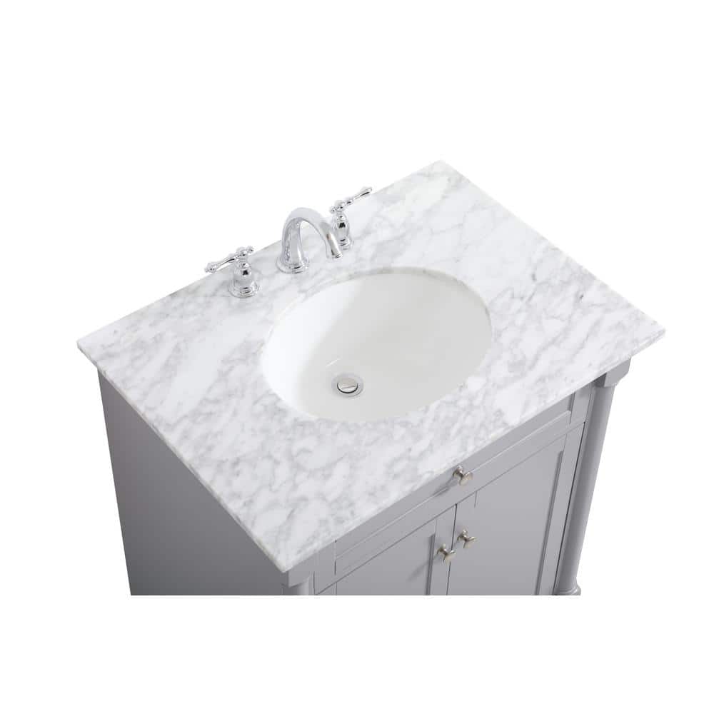 Clarence 30" Gray Marble Top Single Bathroom Vanity