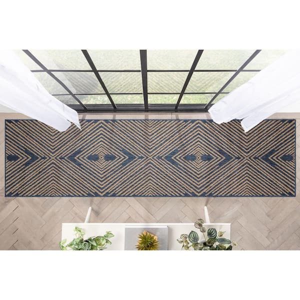 Medusa Kesia Blue 2 ft. 7 in. x 9 ft. 10 in. Runner Indoor/Outdoor Area Rug