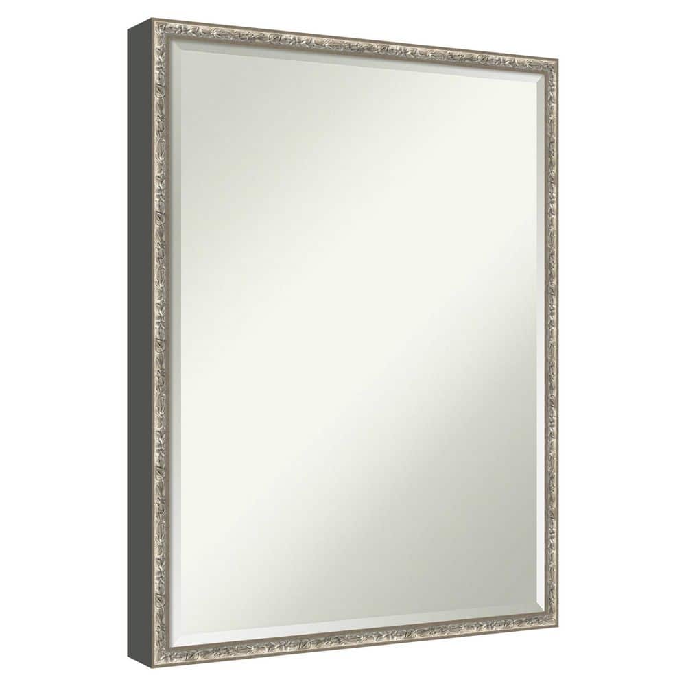 Belvedere Silver 19.25 in. x 25.25 in. Petite Bevel Traditional Rectangle Wood Framed Bathroom Wall Mirror price history on PriceWatchPro