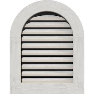 17" x 21" Round Top Primed Rough Sawn Western Red Cedar Wood Paintable Gable Louver Vent Functional