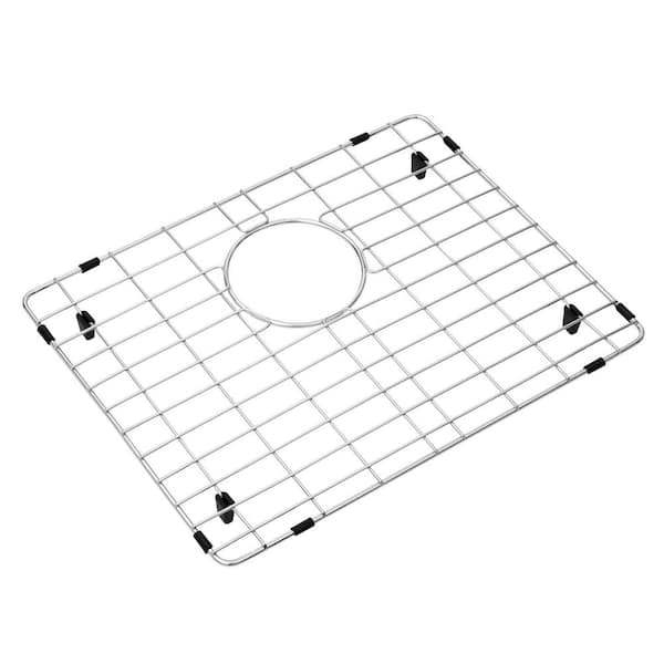17.75 in. L x 13.69 in. W Stainless Steel Kitchen Sink Bottom Grid with Rear Drain for Single Bowl Sinks