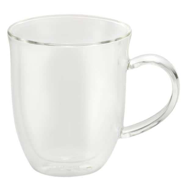 Colored Double Walled Glass Coffee Mugs Insulated Cup with Handle
