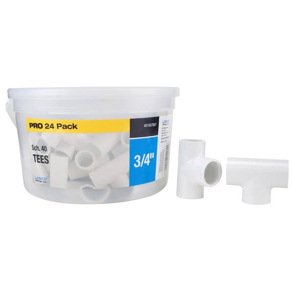 Apollo 3/4 in. x 3/4 in x 3/4 in Sch. 40 PVC Tee Fitting (24-Pack)