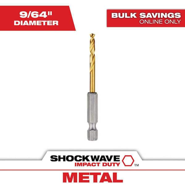 Milwaukee SHOCKWAVE 9/64 in. Titanium Drill Bit 48-89-4606 - The
