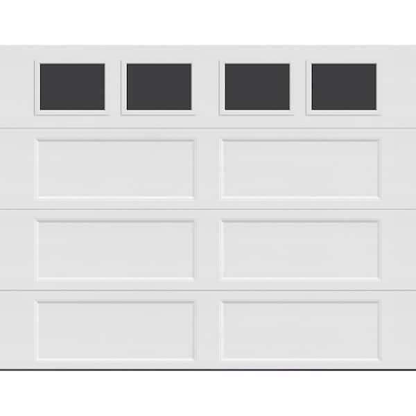 Clopay Bridgeport Steel Extended Panel 9ft. x 7ft. Insulated 18.4 R-Value White Garage Door with plain windows