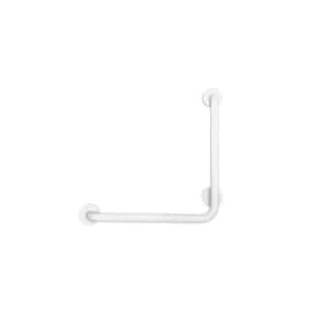 12 in. x 12 in. Left Hand Vertical Angle Grab Bar in Powder White