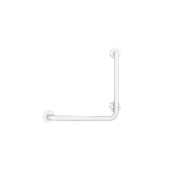 CSI Bathware 18 in. x 18 in. Left Hand Vertical Angle Grab Bar in Powder White