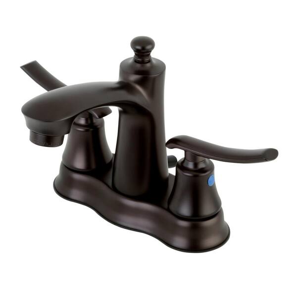 Kingston Brass Euro 4 in. Centerset 2-Handle Bathroom Faucet in Oil Rubbed Bronze