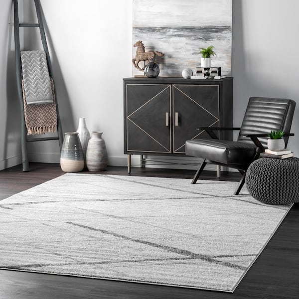 nuLOOM Gris Contemporary Indoor/Outdoor Area Rug, 3x4, Grey