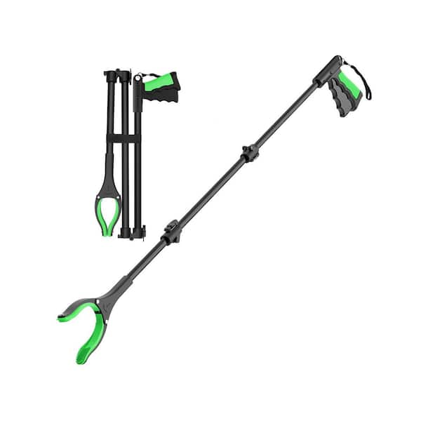 Extra Long 52 Inch Foldable Grabber Reacher Tool with 360° Rotating Anti-Slip Jaw and Magnetic Tip for Indoor Outdoor