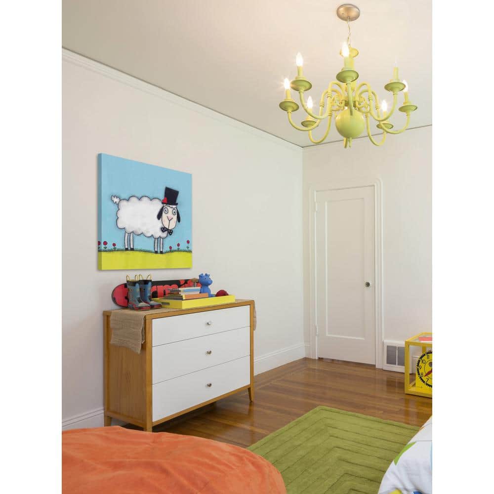 Charming Sheep with Hat Canvas Art for Kids' Nursery