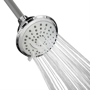 Single Wall Mount Waterfall Fixed Adjustable Shower Head In Chr 2-Spray 7.88 In 