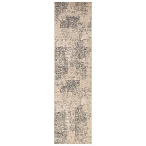 Alpine 2 ft. 7 in.  x  10 ft.  Light Blue Abstract Pattern Runner Rug for High Traffic Entryway Kitchen Hallway