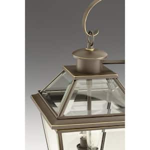 Burlington Collection 2-Light Antique Bronze Clear Beveled Glass New Traditional Outdoor Post Lantern Light