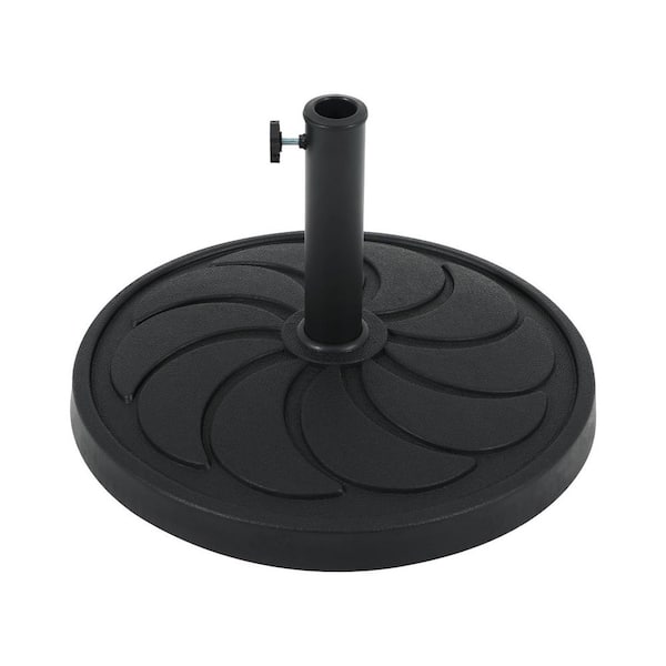 Freestyle 39 lb. Patio Umbrella Base in Black, Outdoor Heavy Duty Resin Umbrella Stand for Garden, Backyard, Porch, Balcony