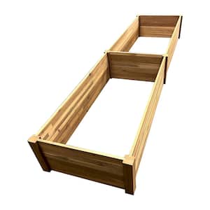 96in.L x 24 in.W x 12 in.H Wood Outdoor Vegetable Flower Garden Bed Raised Planter Boxes（1-Pack）
