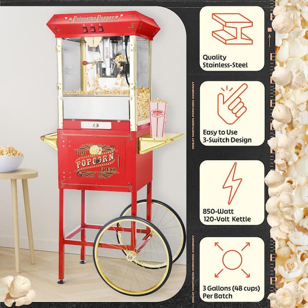GREAT NORTHERN 8 oz. Princeton Popcorn Machine with Cart