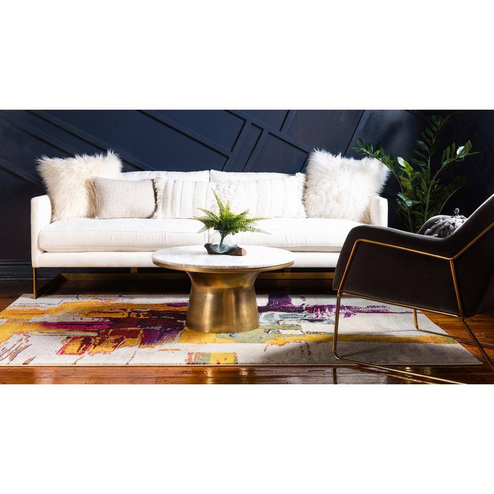 Estrella Multicolor Abstract Rectangular Stain-Resistant Rug
