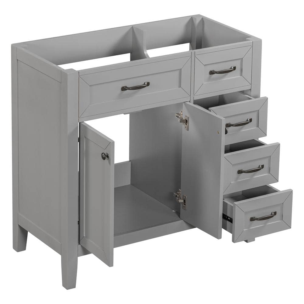 35.5 in. W x 17.7 in. D x 35 in. H Solid Frame and MDF Board Bath Vanity Ca