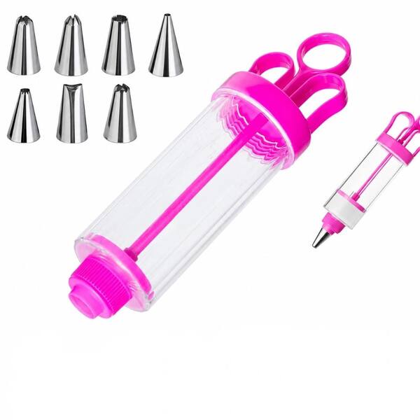 Plastic Deviled Egg Piping Tool with Stainless Steel Tips for Cake Decorating and Baking