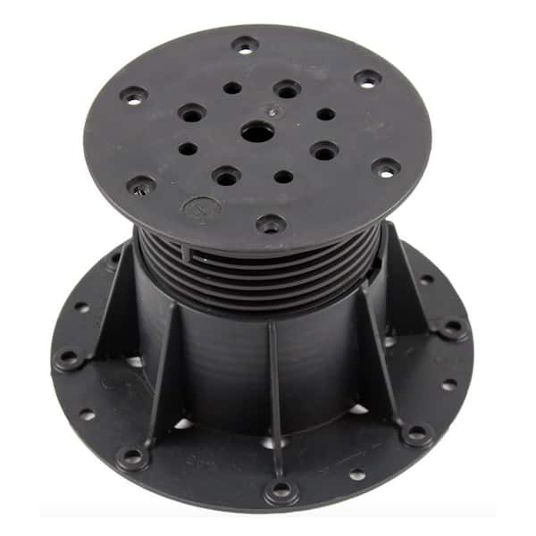 The Tile Doctor Black 16 in. Plastic Adjustable Pedestal for Tile and Paver Pedestal System Adjusts 12-Pieces