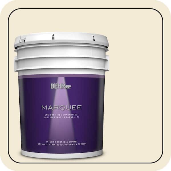 BEHR MARQUEE 5 gal. #YL-W08 Yucca White Eggshell Enamel Interior Paint & Primer