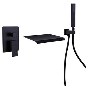 Single-Handle 2-Spray Tub and Shower Faucet with Hand Shower in Matte Black (Valve Included)