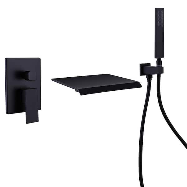 GIVING TREE Single-Handle 2-Spray Tub and Shower Faucet with Hand Shower in Matte Black (Valve Included)