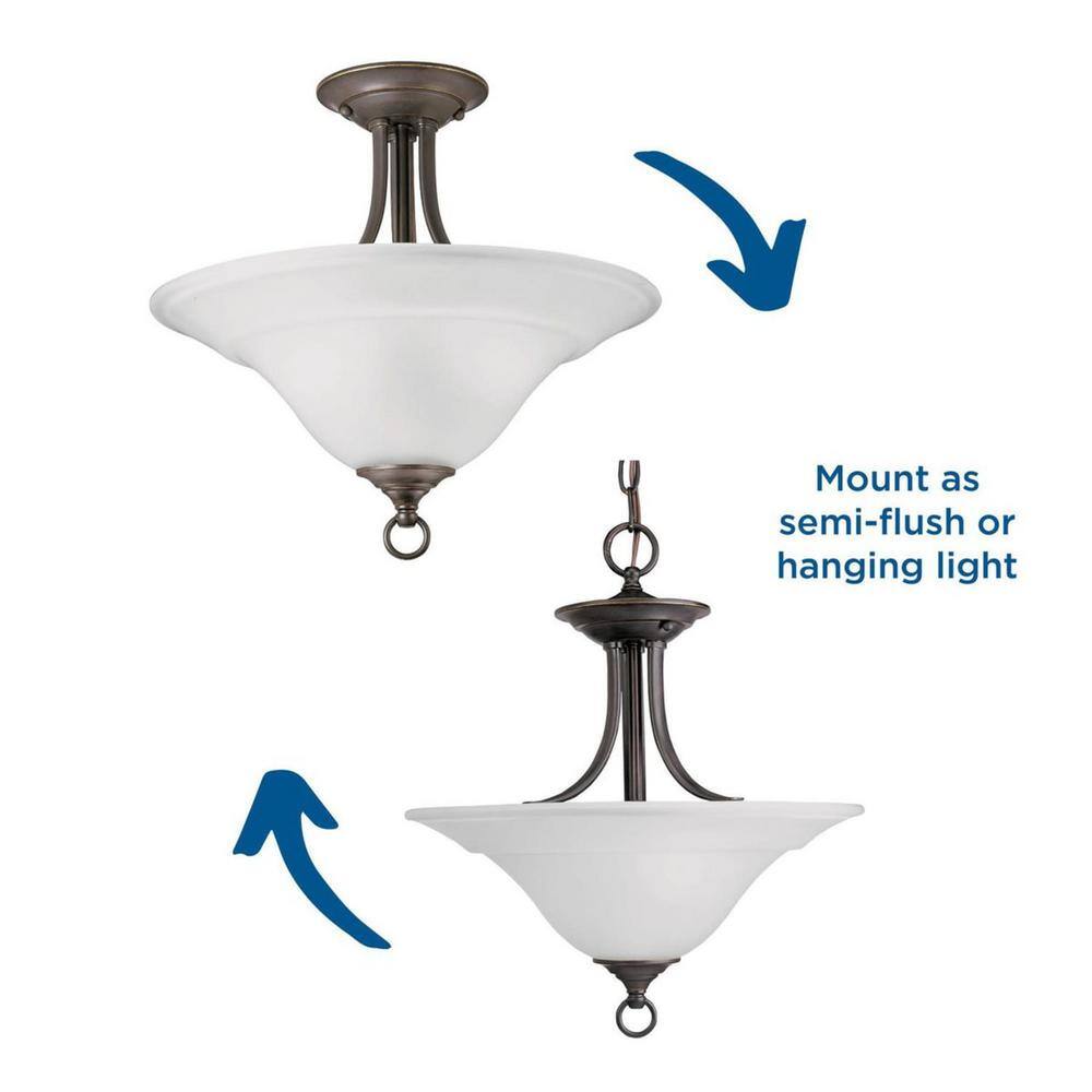 Antique Bronze 16" Glass Bowl Ceiling Light