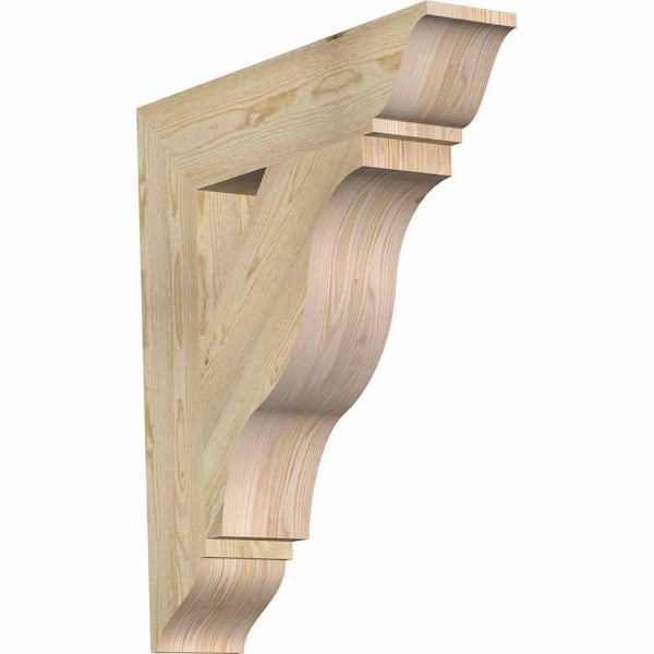 Ekena Millwork 6 in. x 32 in. x 28 in. Douglas Fir Funston Traditional Rough Sawn Bracket