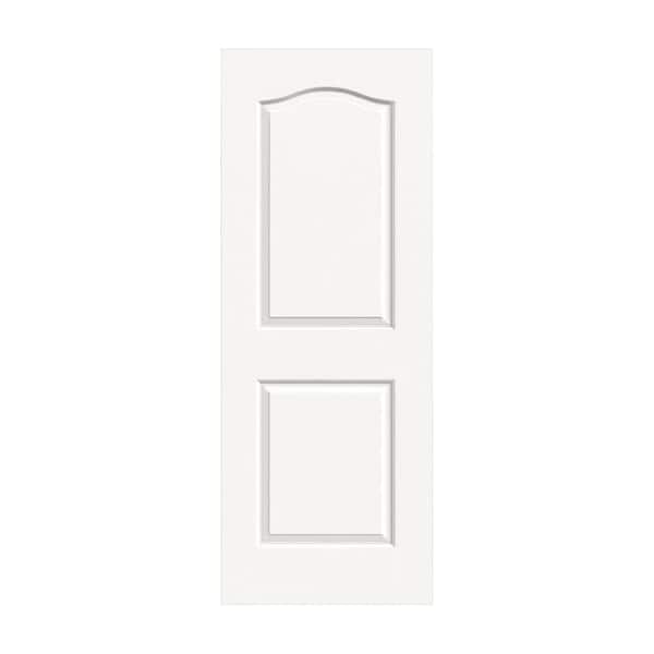 24 in. x 80 in. Camden White Painted Textured Solid Core Molded Composite MDF Interior Door Slab